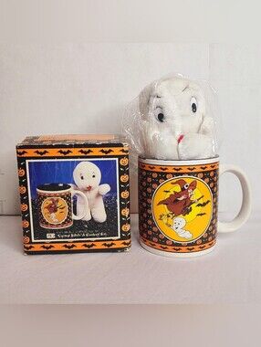 Vintage Casper The Friendly Ghost 10oz Halloween Coffee Mug & Plush Toy Box